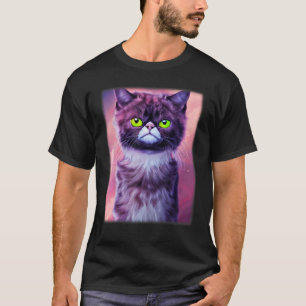 Cat face graphic  animal pet  grumpy kitten print  T-Shirt
