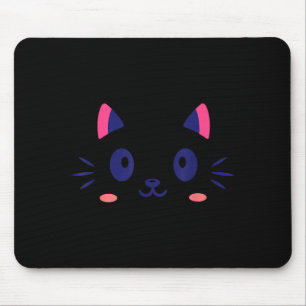Cat Face Head Kitten Cute Halloween Costume Mouse Pad