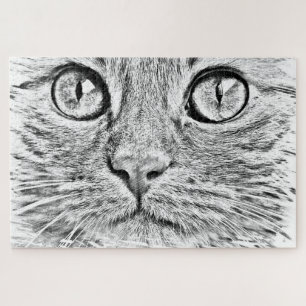Cat Face Jigsaw Puzzle I Love Animaux