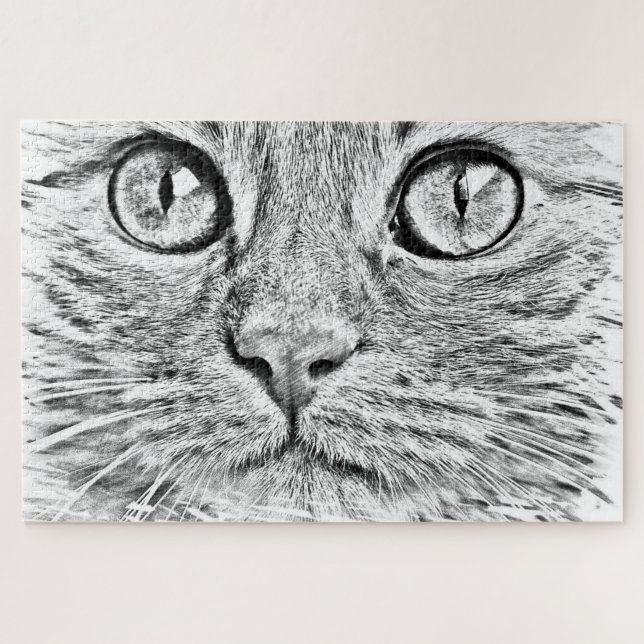 Cat Face Jigsaw Puzzle I Love Animaux (Horizontal)