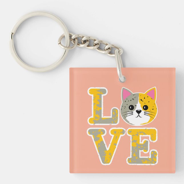 Cat face keychain (Front)