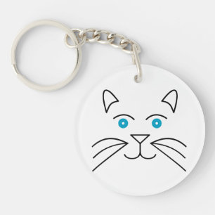 Cat face keychain