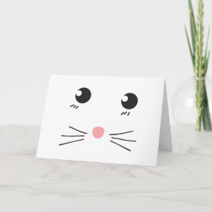 Cat face line drawing card