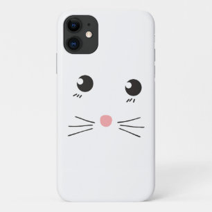 Cat face line drawing iPhone 11 case