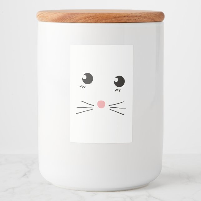 Cat face line drawing food label (Front)