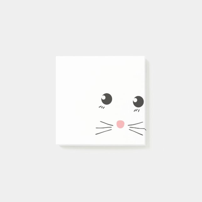 Cat face line drawing post-it notes (Front)