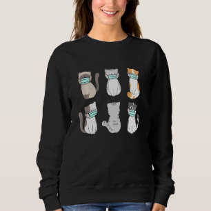 Cat Face Mask, Cute Pet Cats Lovers Quarantine Ca Sweatshirt