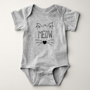 Cat Face Meow Baby Bodysuit