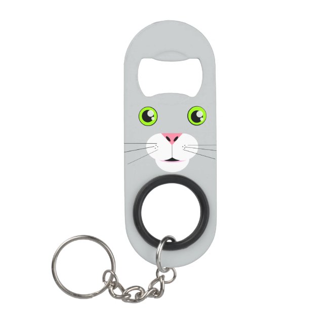 Cat Face Mini Bottle Opener (Front)