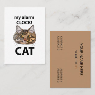 Cat Face My Alarm Clock Tabby Cat Business Card