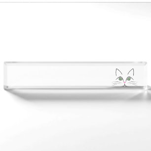 Cat face nameplate