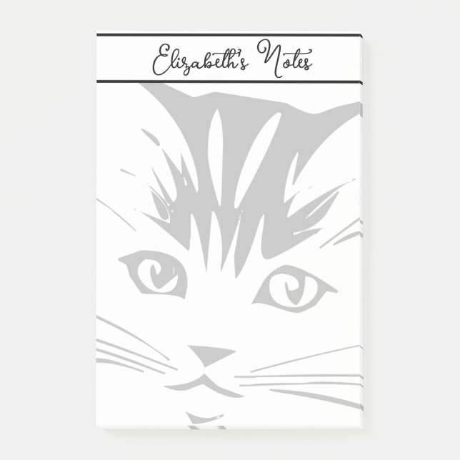Cat Face personalized Post-it Notes (Front)