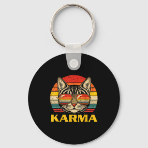 Cat Face Sungles Karma Funny Kitten Kitty Men Wome Keychain