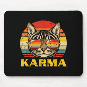 Cat Face Sungles Karma Funny Kitten Kitty Men Wome Mouse Pad