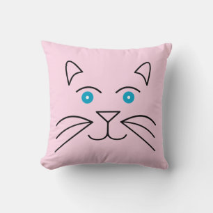 Cat face throw pillow