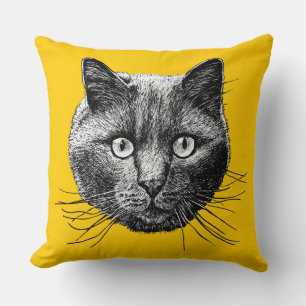 Cat Face Throw Pillow