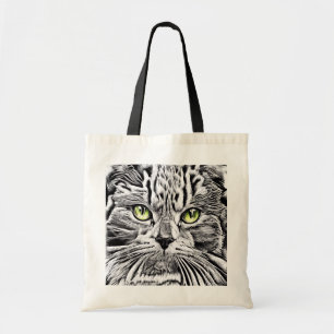 Cat face tote bag
