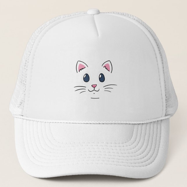 Cat Face Trucker Hat (Front)