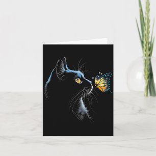 Cat Face - With Butterfly Card