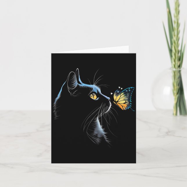 Cat Face - With Butterfly Card (Front)