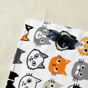 Cat Faces   Cute, Funny and Annoyed Cats Beach Towel