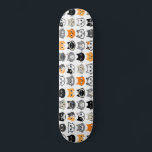 Cat Faces | Cute, Funny and Annoyed Cats Skateboard<br><div class="desc">Fun cat drawings including long haired and shorthaired domesticated kitties. Siamese, black cats, moustache cat, calico, striped grey and white and tabby cats. A cool patterned skateboard that makes a purrfect gift for skaters.</div>