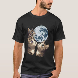 Cat Faces Moon Funny Kitten Kitty Howl Meme Men Wo T-Shirt