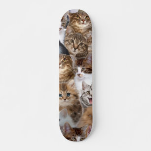 Cat Faces Pattern Skateboard