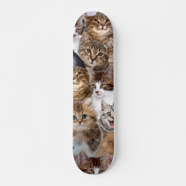Cat Faces Pattern Skateboard (Front)