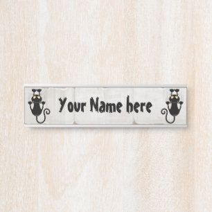 Cat Falling down fun cartoon character Door Sign