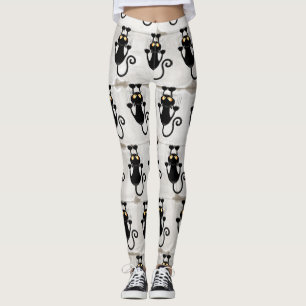 Cat Falling down fun cartoon character Leggings