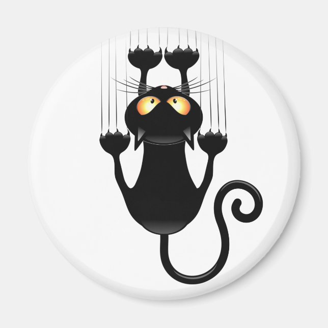 Cat Falling down fun cartoon character Magnet (Front)