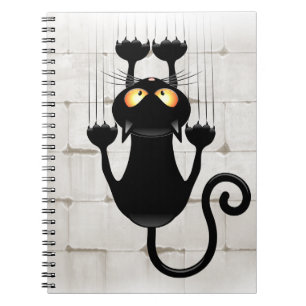 Cat Falling down fun cartoon character Notebook