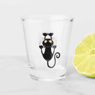 Cat Falling down fun cartoon character Shot Glass