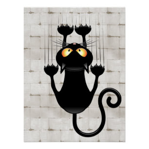 Cat Falling down fun cartoon character Tapestry Poster