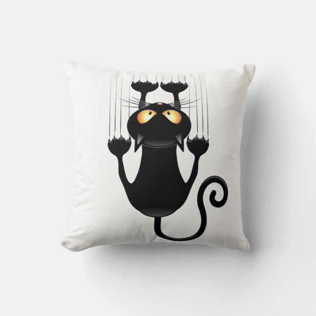 Cat Falling down fun cartoon character Throw Pillow (Front)