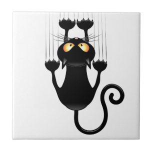Cat Falling down fun cartoon character Tile