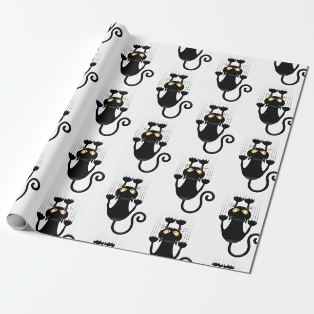 Cat Falling down fun cartoon character Wrapping Paper (Unrolled)