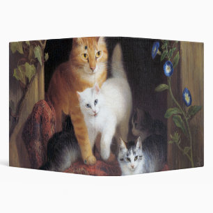 Cat Family and Ivy Leaf by Henriette Ronner-Knip Binder