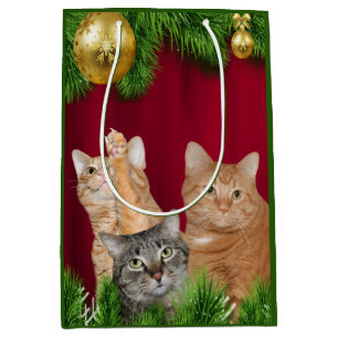 Cat family Christmas Medium Gift Bag