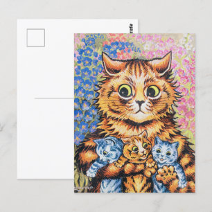 Cat Family Louis Wain Postcard