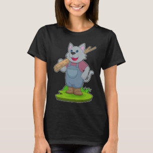 Cat Farmer Tree trunk T-Shirt