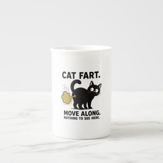 Cat Fart Move Along Nothing To See Here Funny Bone China Mug (Front)