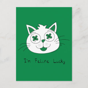 Cat Feeling Lucky St. Patrick's Day Postcard