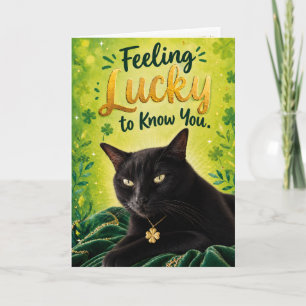 Cat Feeling Lucky to Know You (St. Patrick's Day) Card