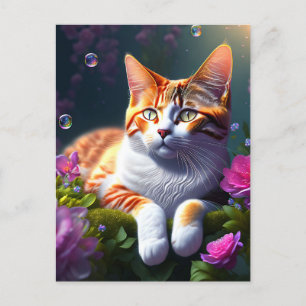 cat feeling postcard