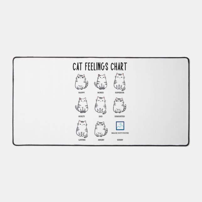 Cat Feelings Chart Desk Mat (Front)