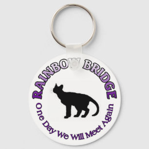 CAT FELINE RAINBOW BRIDGE KEYCHAIN