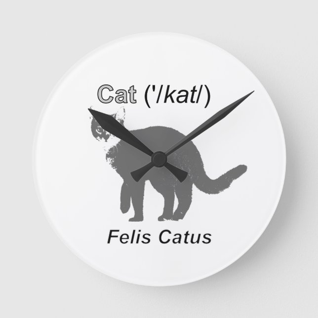 Cat Felis Catus Round Clock (Front)