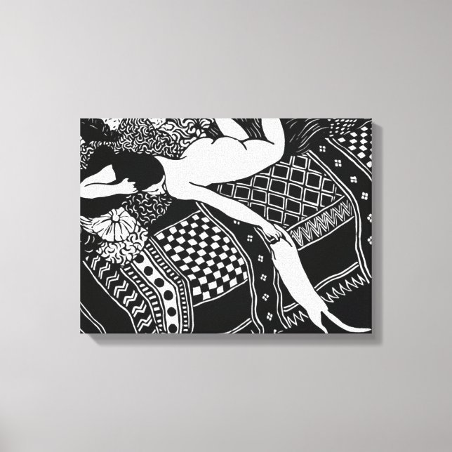 Cat Felix Vallotton Lady Bed Laziness La Paresse Canvas Print (Front)